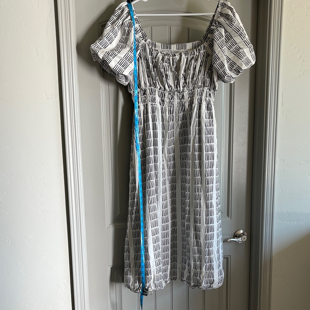 Maeve White & Black Cotton Dress - Size L - Picture 4 of 7